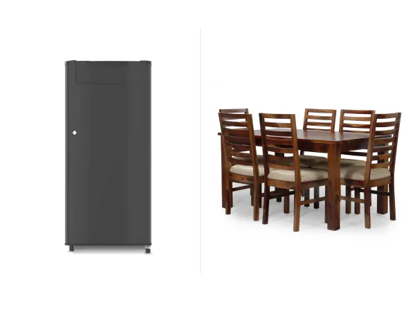 Fridge with Alexa 6 Seater Dining Set Combo